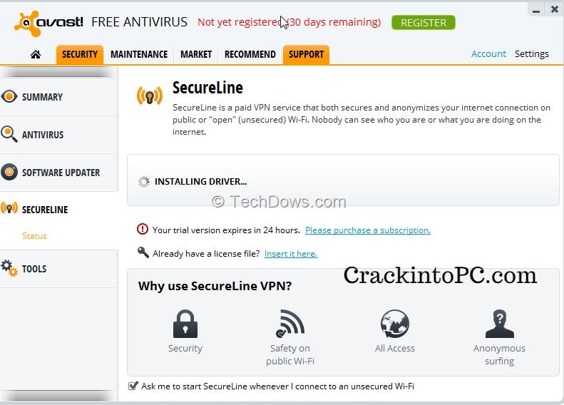 serial key download avast secureline carck n patch
